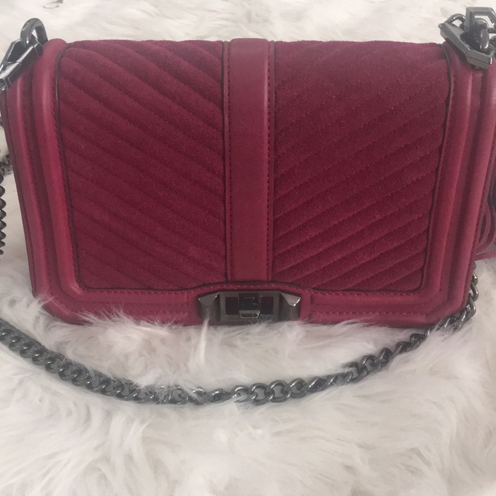Rebecca Minkoff Crossbody Chevron Suede w/Tassle - Picture 12 of 13